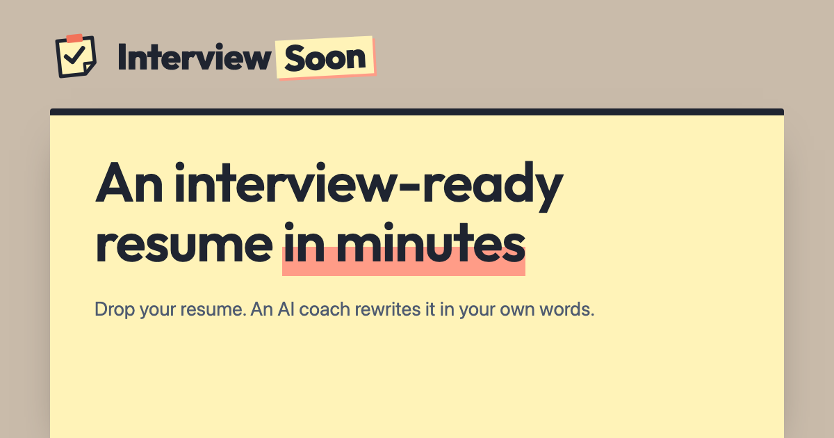 InterviewSoon resume coaching product preview